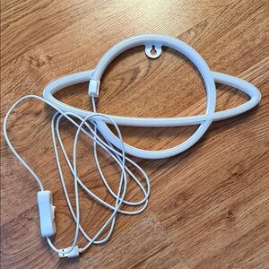 White Planet Neon Wall Light